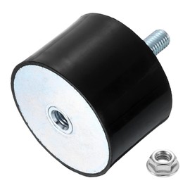 sourcing map M12 Rubber Mounts, 1Pcs 73x50mm(DxH) Rubber Cylindrical Anti Vibration Isolator Shock Absorber with Lock Nut for Car Bobbin Generator Air Compressors