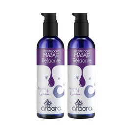 Árbora 2 Pack Aceite para Masaje Lavanda | Relajante Antiestrés | Convierte tu casa en un SPA | Aromaterapia | Aroma relajante y reconfortante | Hidrata tu piel |Con Aceite Esencial de Lavanda | 90ml
