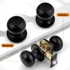 Probrico Black Door Knobs, Flat Ball Interior Doorknobs, Keyless Door