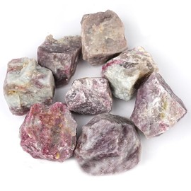 Erliway 1.25-2" Plum Blossom Tourmaline Raw Crystals, Natural Rough Plum Blossom Tourmaline Stone, Healing Stones for Fountain Rock, Home Decor Meditation Energy Balancing Wire Wrapping Reiki
