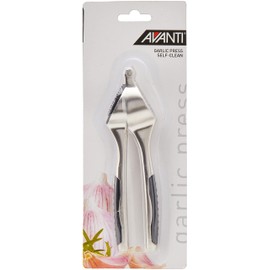Avanti 12618 Self-Cleaning Garlic Press, Silver/Black