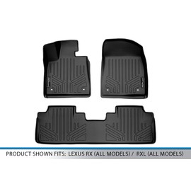 SMARTLINER Custom Fit Floor Mats 2 Row Liner Set Black for 2016-2020 Lexus RX (All Models) / 2018-2020 RXL (All Models)
