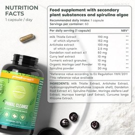 Primal Harvest Full Body Detox Cleanse, Liver,Kidney,Gut,Bowel,Intestinal, & Stomach Cleanse, 60 Count Bottle