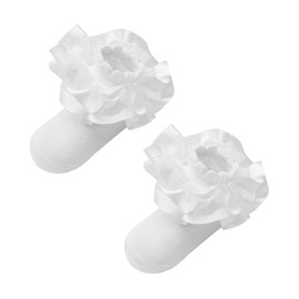 TEROTY 3D Girls Ruffle Lace Cotton Socks,Cute Double Big Lace White Frilly Princess Dress Socks for Toddler Little Girls (UK, Age, 1 Year, 3 Years, Regular, Standard, White)