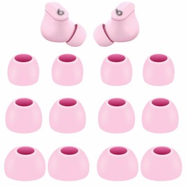 6 Pairs Replacement Silicone Ear Tips Compatible with Beats Studio Buds + / Fit Pro, S/M/L 3 Size Earbuds Eartips Flexible Rubber Gel Cover Skin Accessories for Beat Studio Buds - Silicone Pink