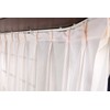 Straight lace curtain for bay window pinstripe pastel orange width