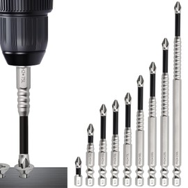 K5 Impact Resistant 9-Piece Magnetic Drill Bit Set - High-magnetic screwdriver drill bit set | Anti-Slip Design & Cr-V Steel | Includes Storage Case