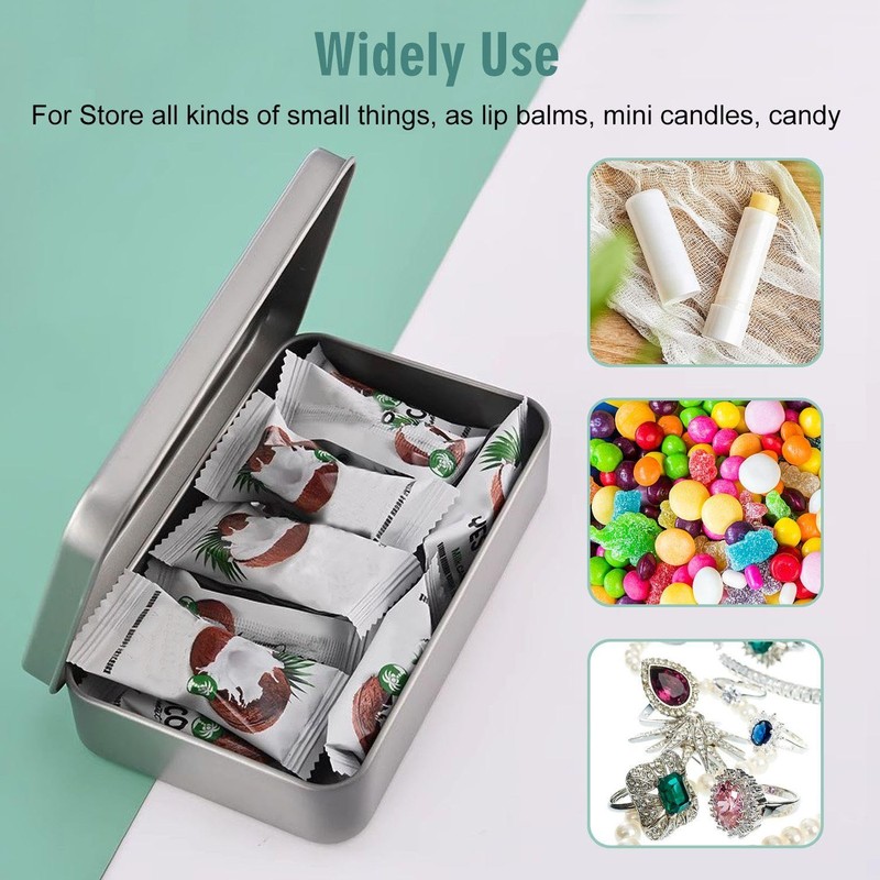 CQQNIU 8-Piece Iron Box With Lid, Rectangular Storage Box, Mini