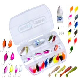 MiRoeFishing UL Fishing Lure Artificial Bait Set Including Fine Rib Pongos I Spoon I Rubber Fish Perfect for Trout and Bass Accessory Set Bait Set