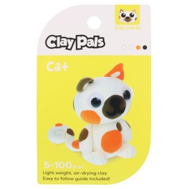 Clay Pals Cat - Easy Sculpt Fun Fast Air Drying Non Toxic Quick Dry Ultra Light Creative Clay Art and Craft Modelling Set for Kids