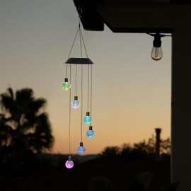 Alpine Corporation RGG644SLR-CC Outdoor Solar Hanging Color Changing Light, 28" Tall, Black