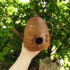 Metal Teapot Bird House in Rust Effect for Hanging