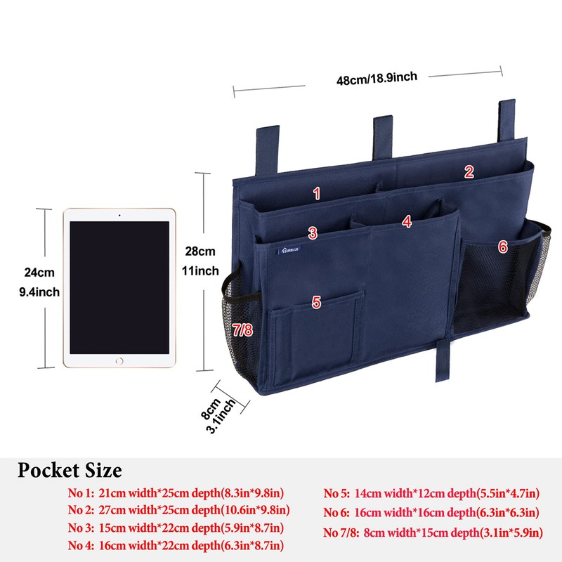 Surblue Caddy Hanging Organizer Bedside Storage Bag for Bunk and