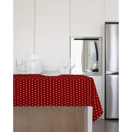 GEMITEX Plush Tablecloth Plus 140 x 180 cm PVC Polka Dot Red Made in Italy