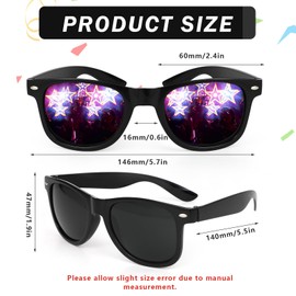 Pack of 3 Diffractions Party Glasses with 3D Prism Heart Star Effect, Funny Glasses Refractive Glasses Heart Glasses Effect, Rave Glasses Men Women for Night EDM Fireworks Show Carnival Party Club