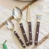 Rivet ABS Faux Wood Handle Silverware Set - 6-Piece Stainless