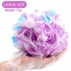6 Pack 75g/Pc Large Loofahs Shower Sponge, Mesh Pouf Bath