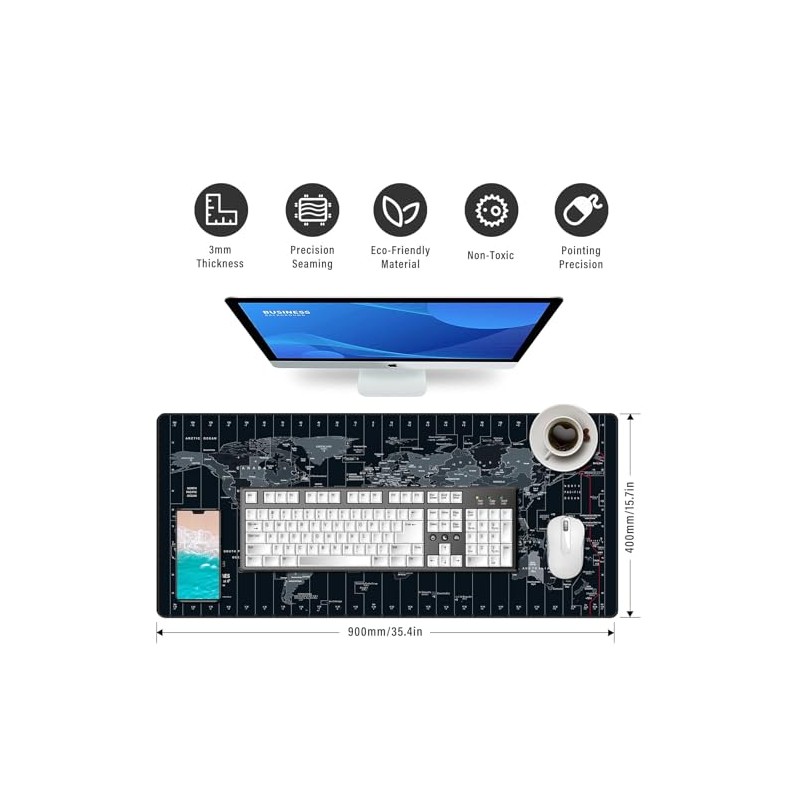 Alfombrilla de mouse para videojuegos (tamaño XXL, tamaño grande), Tipo
