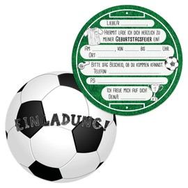 PuK Invitation Cards Football | 12 Invitations for Children's Birthday | Football Birthday Invitations for Children | Football Cards for Party | Cards for Birthday Gifts | Boys and Girls