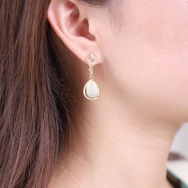 Inateannal Vintage Teardrop Opal Drop Earrings Cz Moonstone Dangle Earrings Gold Crystal Stud Earrings Opal Stone Earrings Jewelry for Women and Girls