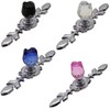 Wannianmu 4 Pack Drawer Dresser Knobs Pull Handles,Rose Flower Clear
