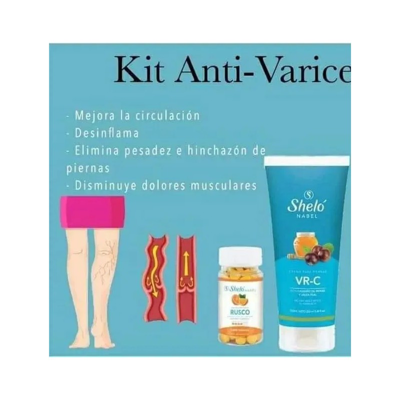 Pack 2 Vr-c Crema Para Varices Shelo Castaña De Indias