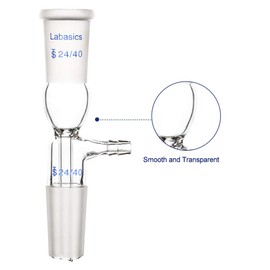 Labasics Glass Vacuum Removal Adapter, Straight, Short Handle with 24/40 Joints