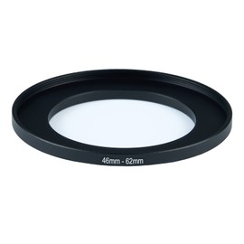 46mm Lens to 62mm Camera Lens Adapter 46mm to 62mm Step Up Ring Adapter Ring for All Brands of UV ND CPL, with Premium Lens Wiping Cloth 2 Pack (46mm-62mm)