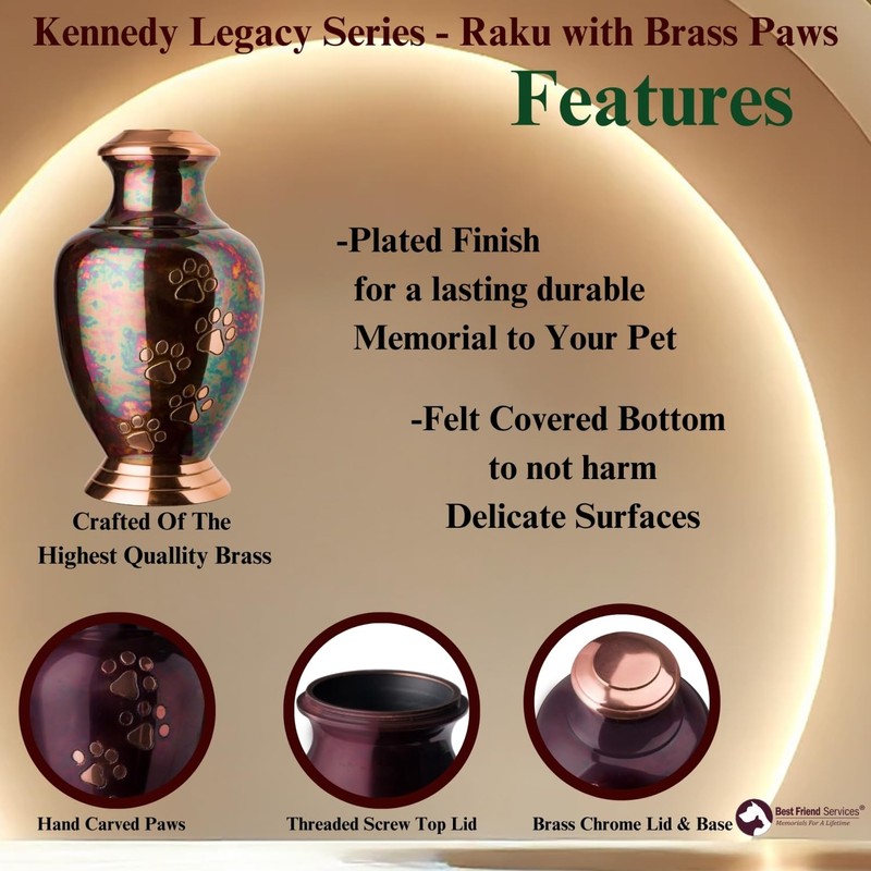 Best Friend Services Arcadia Paws Series Pet Urn: X-Large Raku