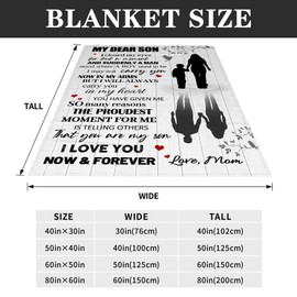 Son Gifts from Mom, 50x60 Inch Blanket Gifts for Son Cozy Throw Blankets to My Son Birthday Gifts Christmas Day Graduation Gifts for Son from Mom
