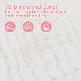 AIDEA Baby Washcloths and Baby Burp Cloths, Absorbent Cotton Muslin Baby Towels, Large Soft Breathable Newborn Essentials for Boys and Girls, Newborn Essentials, Mutilcolor-20 Pack, 10"x10"