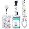 ID Card Holder with Strap, Retractable Card Holder with Rotating