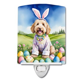 Caroline's Treasures Labradoodle Easter Egg Hunt Ceramic Night Light Compact, UL-Certified, Ideal for Bedroom, Bathroom, Nursery, Hallway, Kitchen, 6x4x3, Multicolor