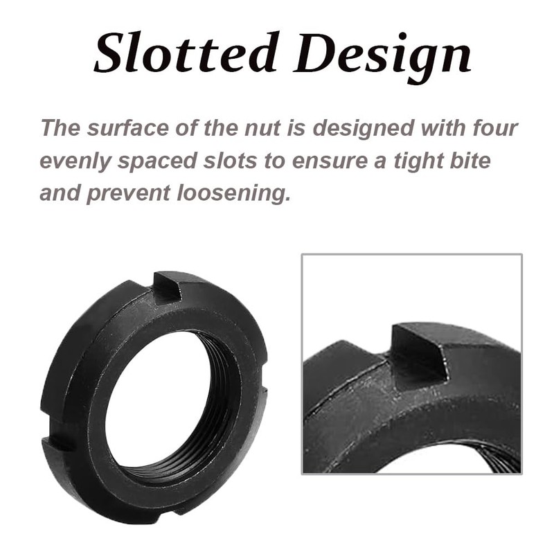 4Pcs Slotted Round Nuts M33x1.5 Carbon Steel Four Slot Round