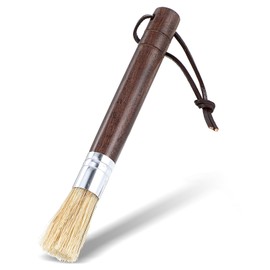 Nogeqi Barista Wooden Brush with Natural Bristles, Cleaning Brush, Coffee Brush, Portafilter Brush, Coffee Brush, Wooden Handle, Coffee Brush, Espresso with Ergonomic Handle (Dark Brown)