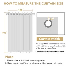 H.VERSAILTEX 100% Blackout Patio Curtains Thermal Insulated Curtains for Sliding Door Extra Wide Window Panels Full Light Blocking Grommet Drapes with Black Liner, W100 x L108 inch - Pumice Stone