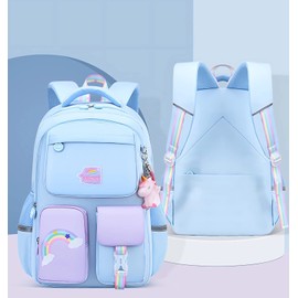 3Pcs Girl Unicorn Backpack Set, Kids School Backpack, Cute School Bookbag For Girl, With Lunchbag And Pencilcase,Blue