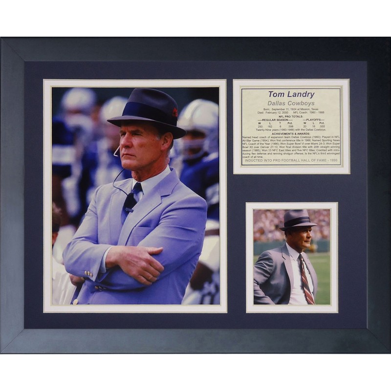 Legends Never Die "Tom Landry Framed Photo Collage, 11 x