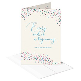 Better Office Products Farewell Goodbye Card with Envelope, Elegant Metallic Foil Design, Will Miss You Card, Coworker Goodbye Retirement Card, Classic 5 x 7 Inch Size (Blue Metallic)