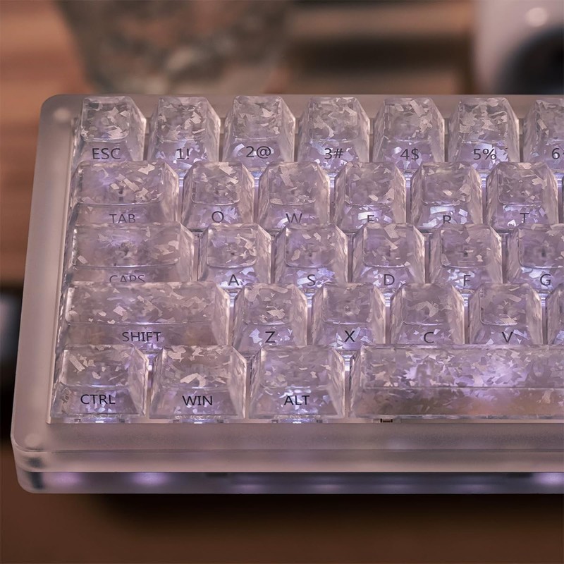 119 Keys Transaprent Forged Carbon Keycaps for Cherry Mx Switches
