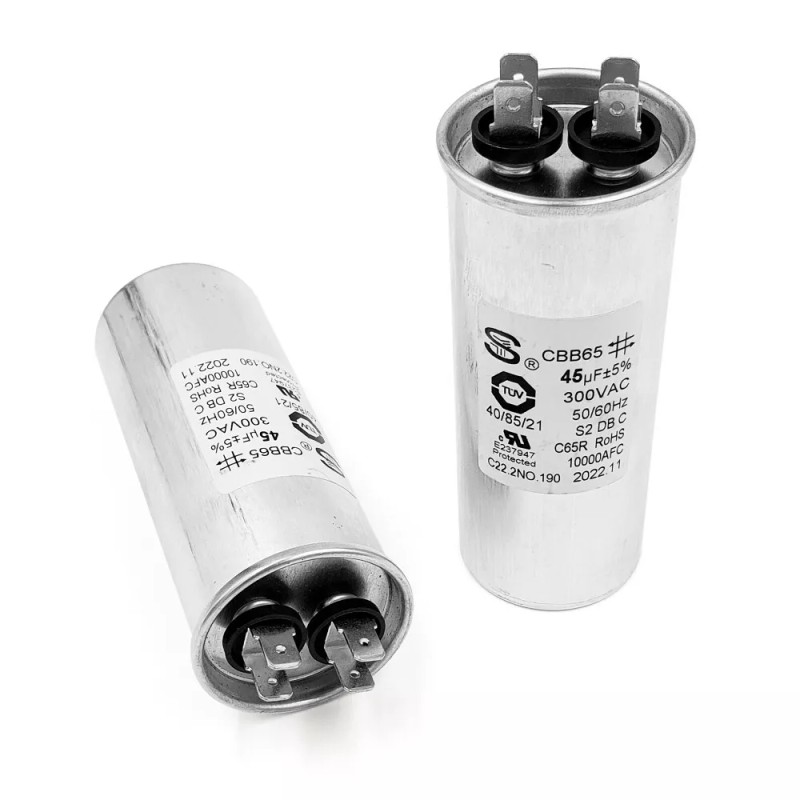 QXParts C65R 45uF 300VAC 50/60Hz 10000AFC C22.2NO.190 85 C Round