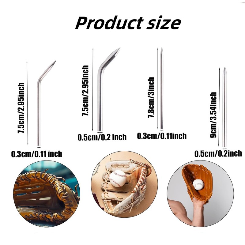 8Pcs Baseball Glove Repair Kit - 4 Style Stainless Steel