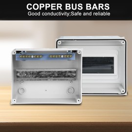 CHENGPI Consumer Unit 8 Way,Surface-Mounted Distribution Box with Copper Bars Outdoor Junction Box, IP65 Waterproof Fuse Box for Home, Office, Wet Rooms and Outdoor Areas