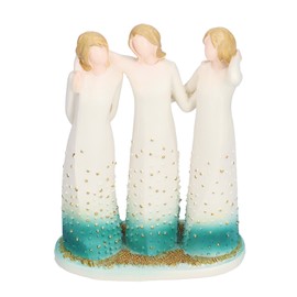 Sisters Figure Resin Statue Sculpture Hand Painted Desktop Ornament Innovative Gift for Bedroom Shop