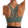 Running Girl Padded Sports Bra with Removable Cups and Criss-Cross