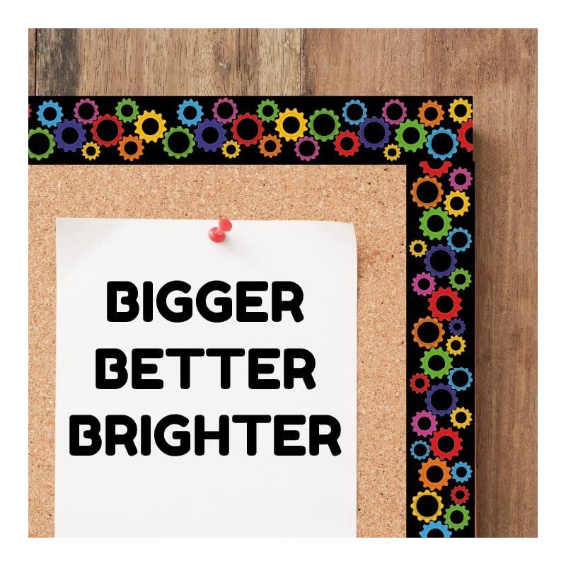Colourful Cogs Classroom Trimmers 14.25m long Notice Board Display Borders