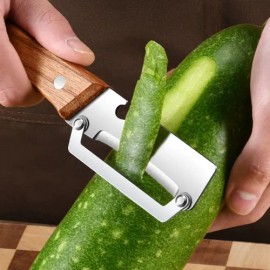 Pelador De Cocina Tipo Navaja Con Mango De Madera