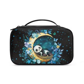 Tiasarato Cute Panda Make Up Bag Floral Moon Butterfly Travel Hanging Organizer Bag for Cosmetics Brushes for Women Makeup Travel Organizer