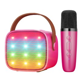 BONAOK Microphone Karaoke Toy 2 Microphones, Bluetooth Karaoke Machines for Children Adults, Portable Karaoke Player, Microphone for Charging, Children's Electronic Toy (Black)