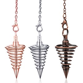 3 piezas de cobre de metal de divinación péndulo, cadena de péndulo, colgante de equilibrio de yoga para meditación, reiki Wicca, colgante de péndulo con cadena